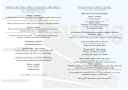Men&uacute; del dinar dels enamorats del dijous Sopar