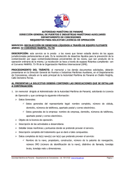 recolecci&oacute;n de desechos y residuos provenientes de las naves a