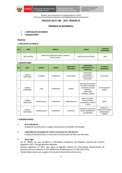 PROCESO CAS N° 006 – 2015 -PENSION 65