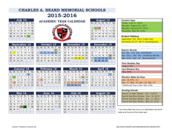 14-Month School Year Calendar Template
