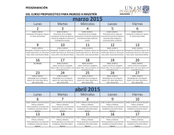 marzo 2015 abril 2015 - Coordinación de Estudios de Posgrado