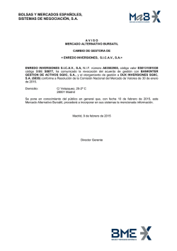 Aviso - Bolsas y Mercados Espa&ntilde;oles