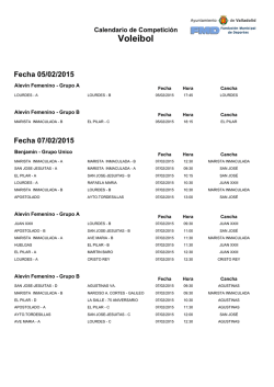 Calendario Pr&oacute;xima Jornada