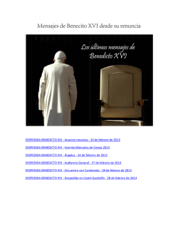 Mensajes de Benecito XVI desde su renuncia