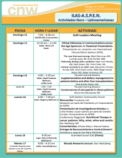 CLINICAL NUTRITION WEEK 2015 FEBRERO 17 – 17 LONG