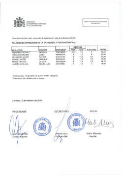 Resultado final - Ministerio de Asuntos Exteriores y de Cooperación