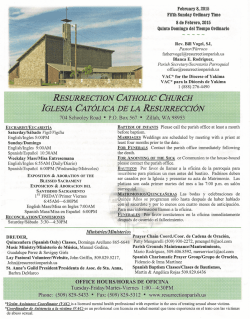 Weekly Bulletin - Catholic Church of the Resurrection