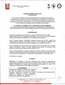 Acuerdo Número 005 de 2015 - Universidad Surcolombiana