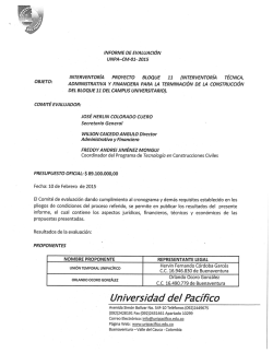 Informe de evaluación UNPA-CM-01-2015