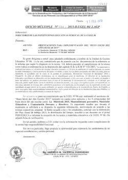 Oficio Múltiple N°022-2015-UGEL06/J.AGP, Orientaciones para