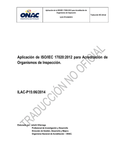 Aplicación de ISO/IEC 17020:2012 para Acreditación de