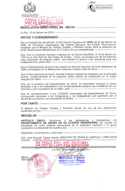 ` RESOLUCION MINISTER L `o.— 083/15.