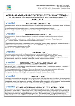 Grupo Ofertas 9 Febrero 2015 - Ayuntamiento de Tarazona de la