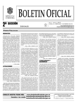2&ordm; Secci&oacute;n - Bolet&iacute;n Oficial de la Provincia de C&oacute;rdoba