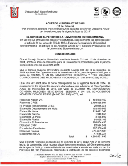 Acuerdo Número 007 de 2015 - Universidad Surcolombiana
