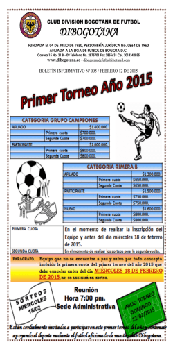 Calendario - División bogotana de fútbol