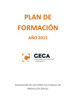 plan de formación - Asociación de Gestores Culturales de Andalucía