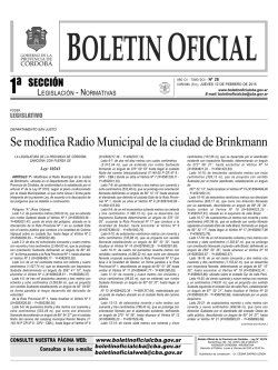 1º Sección: Legislación – Normativas - Boletín Oficial de la Provincia