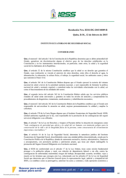 Resolución Nro. IESS-DG-2015-0009-R Quito, D.M., 12 de febrero