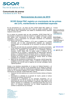 Comunicado de prensa Renovaciones de enero de 2015: SCOR