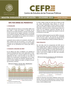 boletín: evolución de la inflación — diciembre 2014