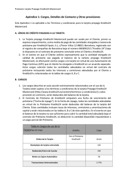 Apéndice 1: Cargos, Detalles de Contacto y Otras