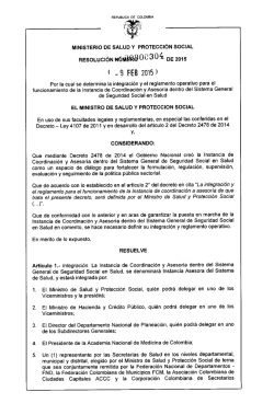 Resolución 0304 de 2015 - Ministerio de Salud y Protección Social
