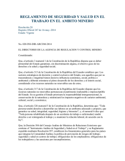 reglamento de seguridad y salud en el trabajo en el ambito minero