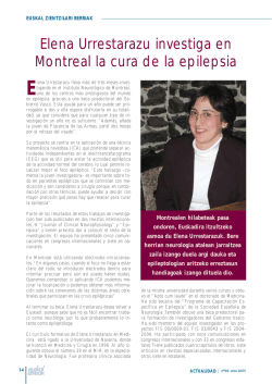 Elena Urrestarazu investiga en Montreal la cura de la epilepsia