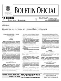 1º Sección: Legislación – Normativas - Boletín Oficial de la Provincia