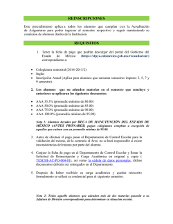 REINSCRIPCIONES REQUISITOS