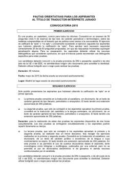 Indicaciones sobre las pruebas - Ministerio de Asuntos Exteriores y