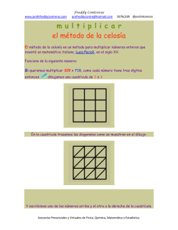 m u l t i p l i c a r el m&eacute;todo de la celos&iacute;a