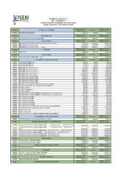 Lista de precios justos 11 feb 2015