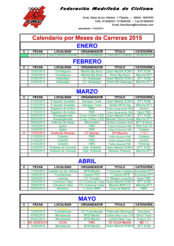 Calendario por Meses - Federación Madrileña de Ciclismo