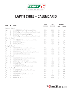 LAPT 8 CHILE – CALENDARIO