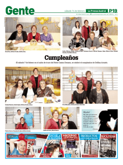 Cumplea&ntilde;os - La Prensa Austral