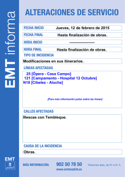 desvíos programados alteraciones de servicio