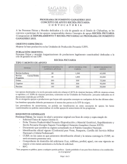 Componente de Repoblamiento y Recría Pecuaria en su