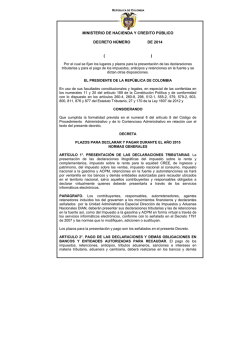 ministerio de hacienda y credito público decreto número de 2014