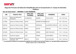 Segundo Proceso de Selección Simplificado para la