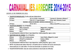 actividades del Carnaval