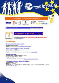 AGENDA FEBRERO 2015 - Centro de Juventud de Albacete