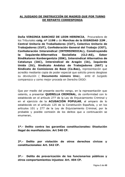 Texto de la querella criminal presentada por las