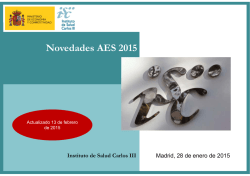 Novedades AES 2015 - Instituto de Salud Carlos III