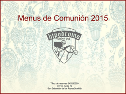 Menus de comunión 2015 - Restaurante Hipodromo London Pub