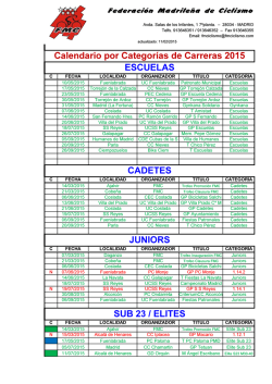 Calendario por Categorías - Federación Madrileña de Ciclismo