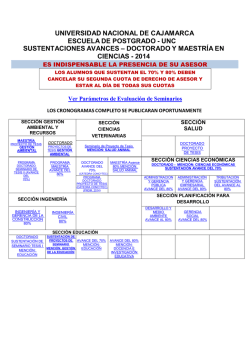 cronograma de - Escuela de Postgrado