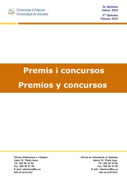 Premis i concursos Premios y concursos