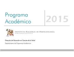 Cursos 2015 - Instituto Nacional de Perinatología